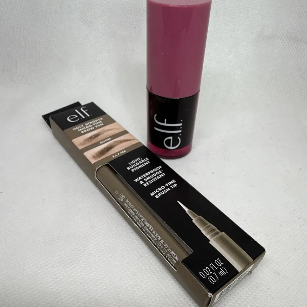 e.l.f. Sheer For It Blush Tint Stick Plums Up + Holy Strokes Brow Pen 0.02